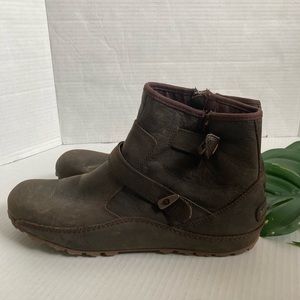 Womens merrell dry select brown leather waterproof boots size 10